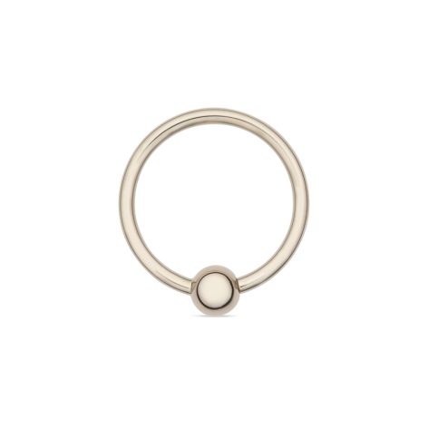 Fixed Bead Ring - White Gold