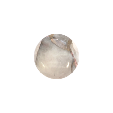 White Copper Calcite Cabochon - 8mm